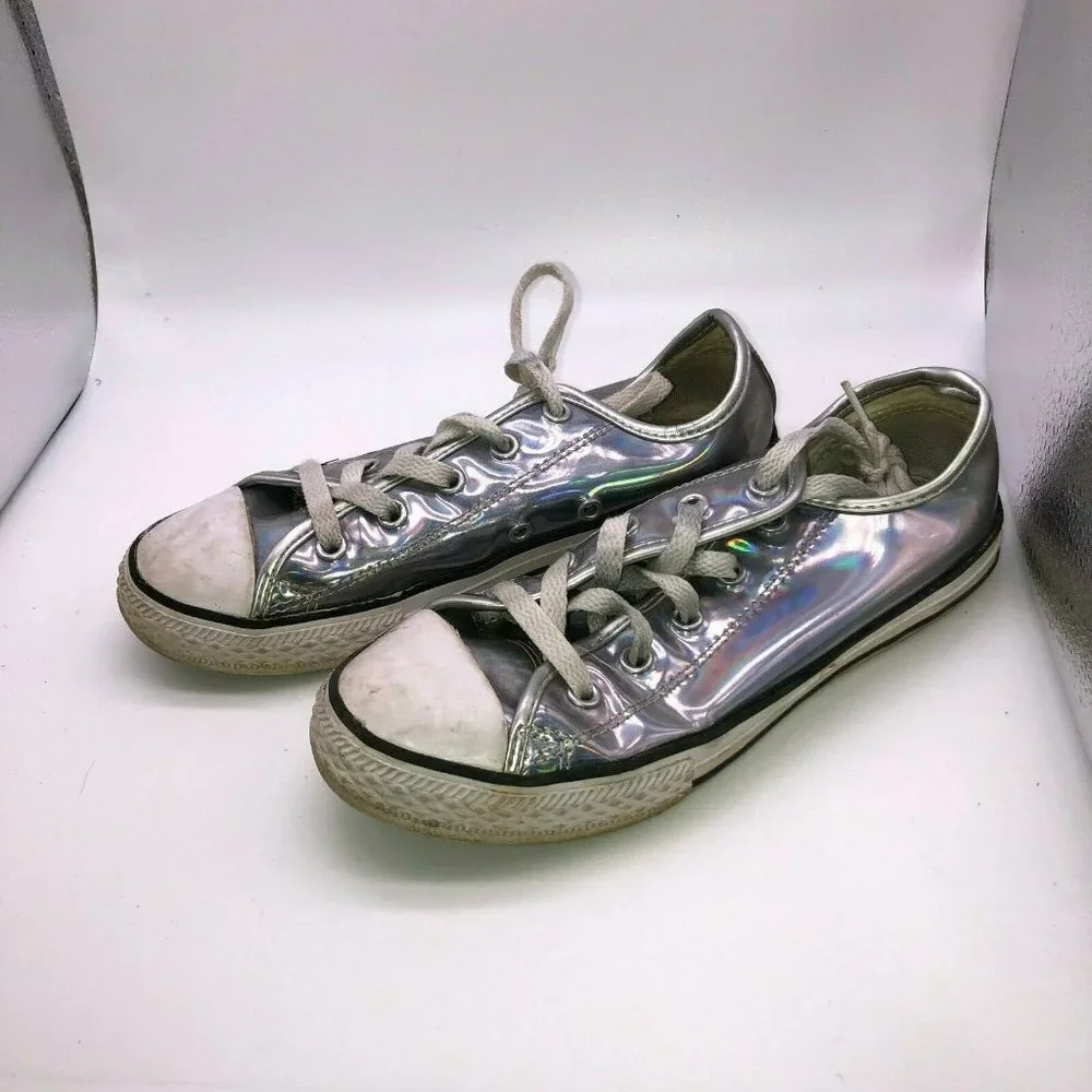 Converse All Star Childrens Shiny Metallic Shoes Size 2